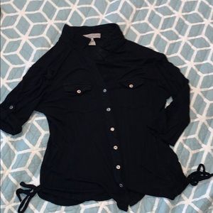 Black button down